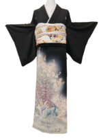ご*。様 【黒系着物】 約23点 古着 まとめ売り リメイク 黒留 黒紋付 紗 楽天市場】【レンタル】留袖 レンタル kansai「T075 金駒刺繍唐