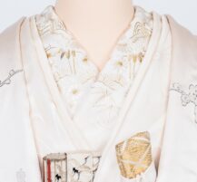 相良刺繍で梅・牡丹・鳥の白打掛一式【utk17】