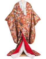 枝垂桜とオシドリ 総刺繍の色打掛一式【utk06】