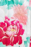 灰白色の花菱に牡丹と菊が描かれた単衣の色振袖【fui86】