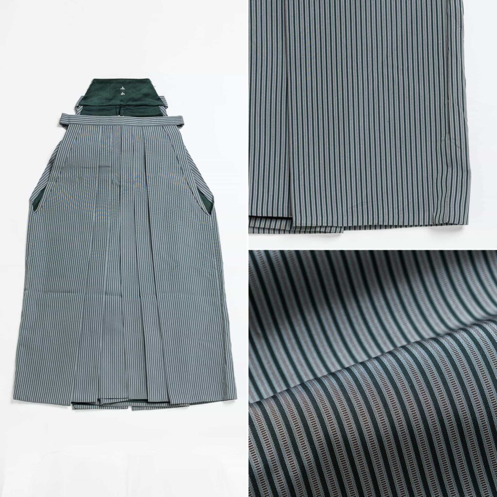 灰色と紺色の縦縞の袴【男性用】83cm【hme007】