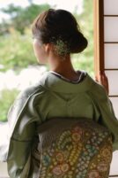青磁色グラデーション辻が花の訪問着【hou03】